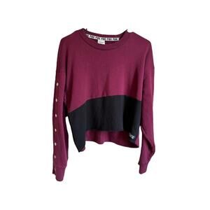 Pink | Women's Black & Burgundy Sweatshirt | Size Medium | 0910
